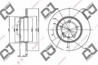 DJ PARTS bd1131 -  Тормозной диск
